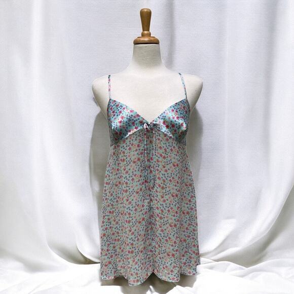 Victoria's Secret Floral Chemise - Blue and Red - Picture 1 of 12